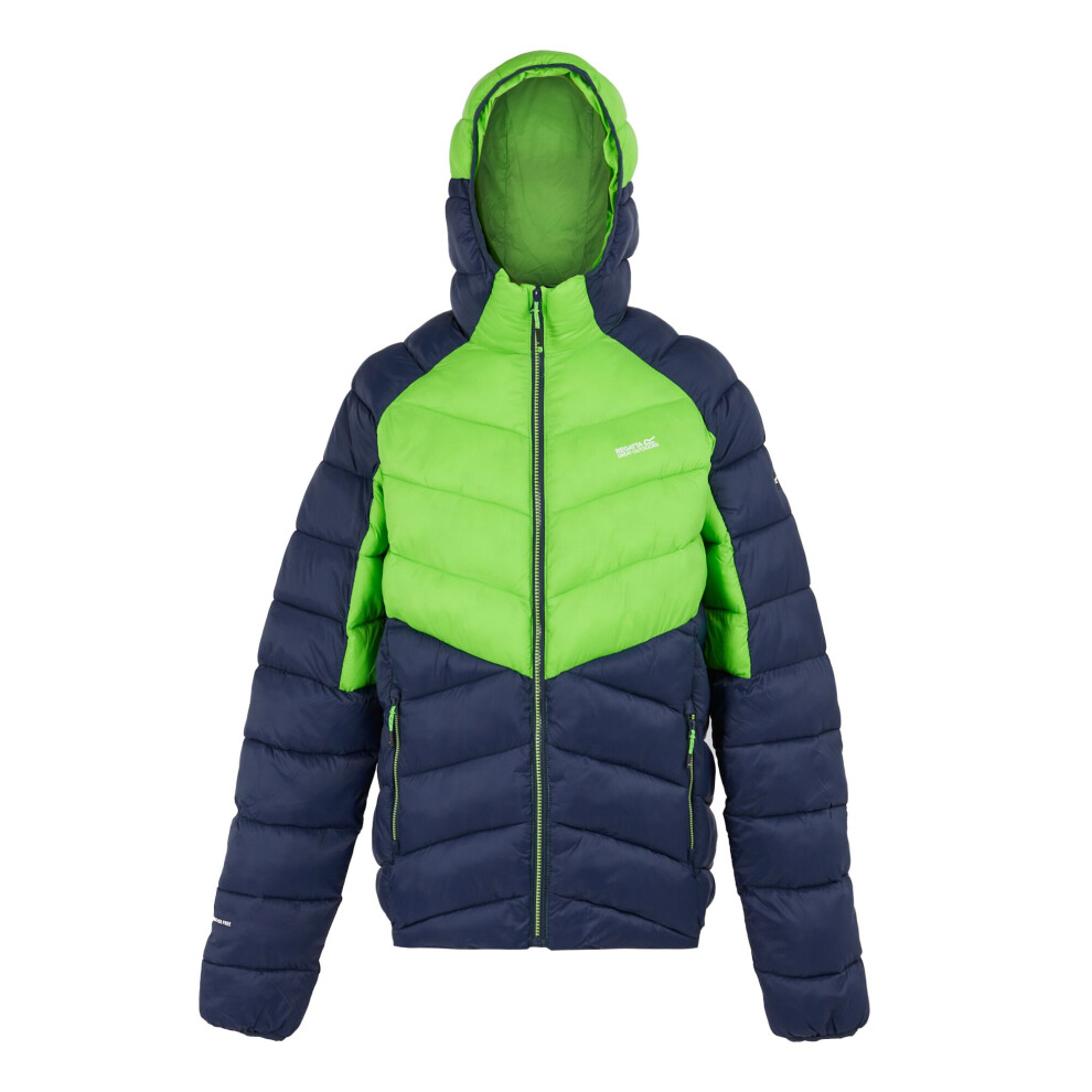 (S, Green Flash/Navy) Regatta Mens Dalent Hooded Insulated Jacket