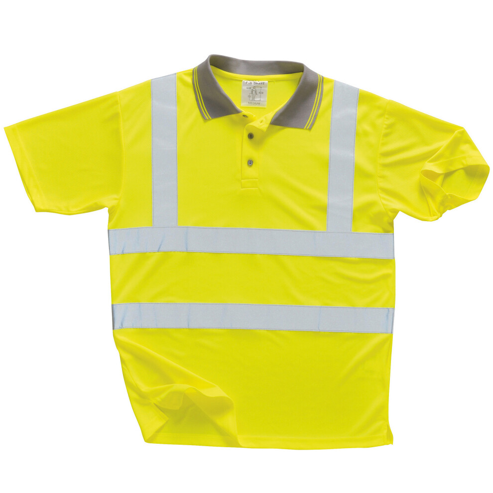 (2XL, Yellow) Portwest Unisex Hi Vis Polo Shirt / Workwear / Safetywear (Pack of 2)