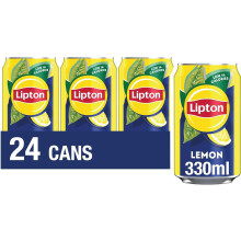 Lipton Lemon Ice Tea Can 330 ml (Pack of 24) - Low-Calorie, 100% Black Tea Extract, No Artificial Preservatives
