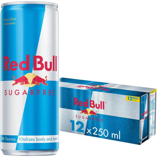 Red Bull Ενεργειακό ποτό Red Bull χωρίς ζάχαρη, 250 ml (συσκευασία των 12) Ηνωμένο Βασίλειο