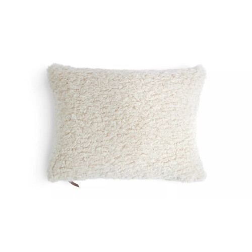(Oatmeal) Faux Shearling Cushion - Machine Washable Polyester, 55x40cm 2