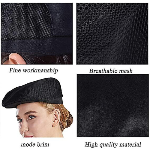 3-piece Chef's Hat With Unisex Mesh For The Kitchen, Catering And Bakery 2