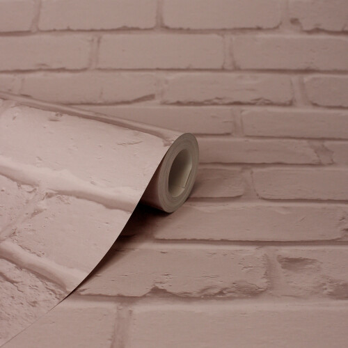 Fine Decor Fine Decor Painted Brick Pink Wallpaper FD43601 1