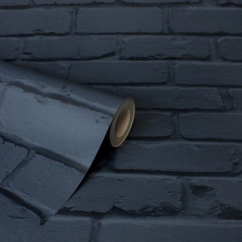 Fine Decor Fine Decor Painted Brick Navy Wallpaper FD43602 1