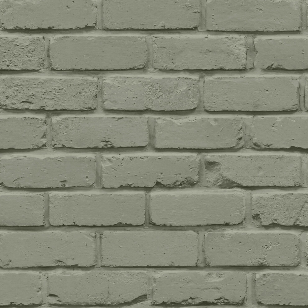 Fine Decor Painted Brick Sage Wallpaper FD43603