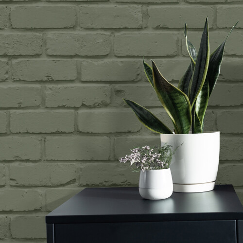Fine Decor Fine Decor Painted Brick Sage Wallpaper FD43603 2