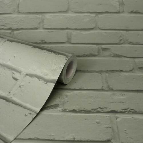 Fine Decor Fine Decor Painted Brick Sage Wallpaper FD43603 1