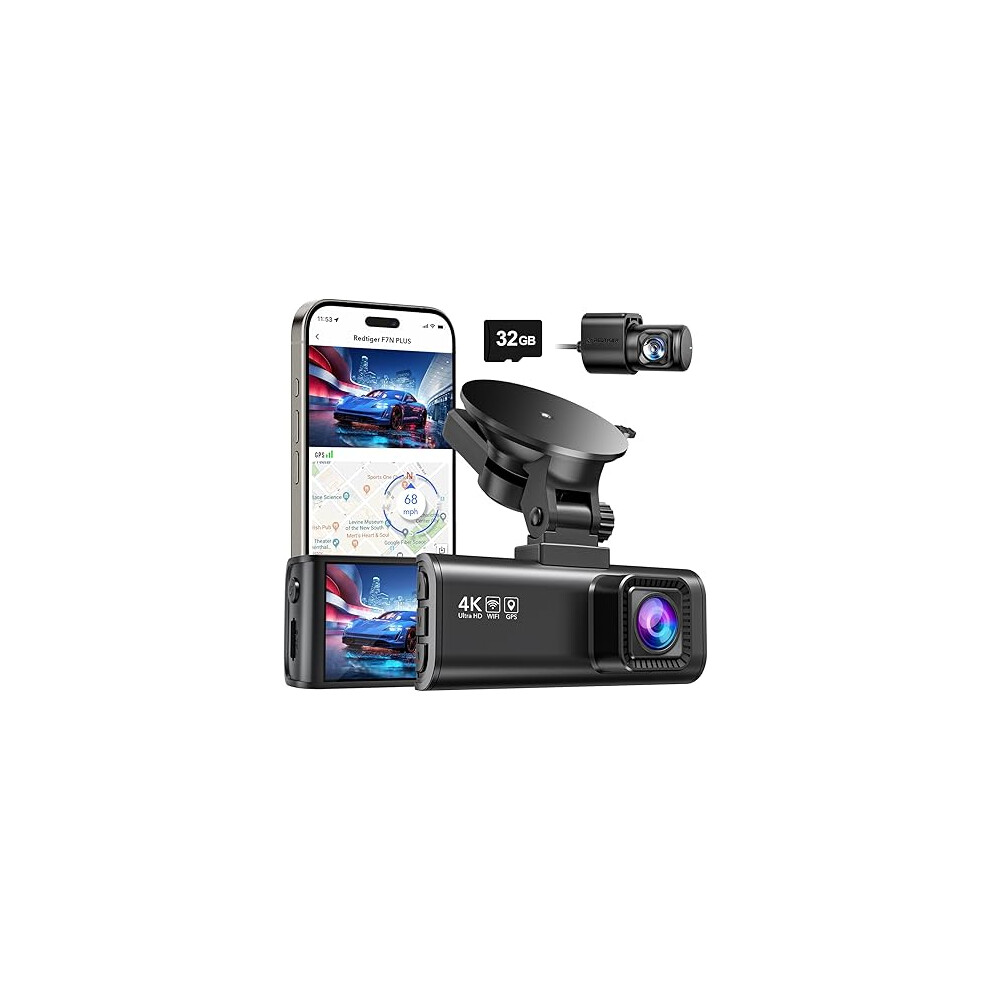 REDTIGER Dash Cam Front Rear, 4K/2.5K Full HD Dash Camera for Cars