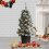 3ft Snowy Pre-Lit Artificial Potted Christmas Tree With 40 Warm White LED's 11
