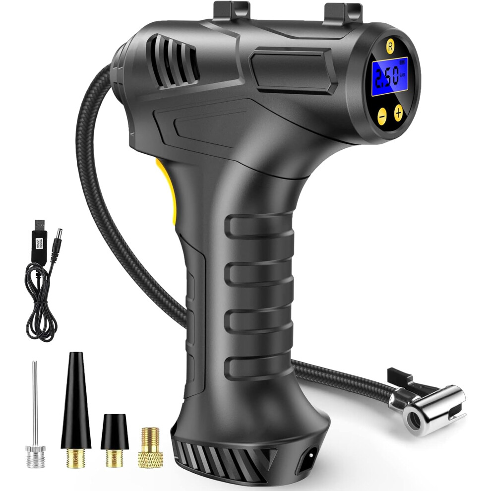 Petrinda Cordless Tyre Inflator Air Compressor, 12V Usb Rechargeable Battery 150Psi Portable Car Tyre Pump 885334820049