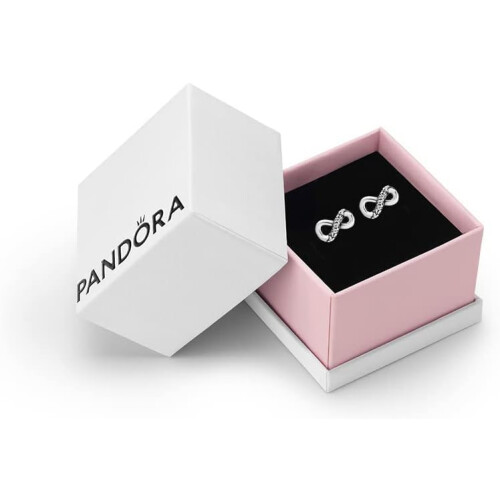 Pandora Pandora Moments Women's Sterling Silver Sparkling Infinity Stud Earrings