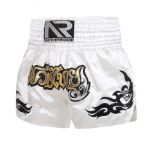 (White, XL) Boxing Shorts Anti-friction Muay Thai Kickboxing Shorts For Men