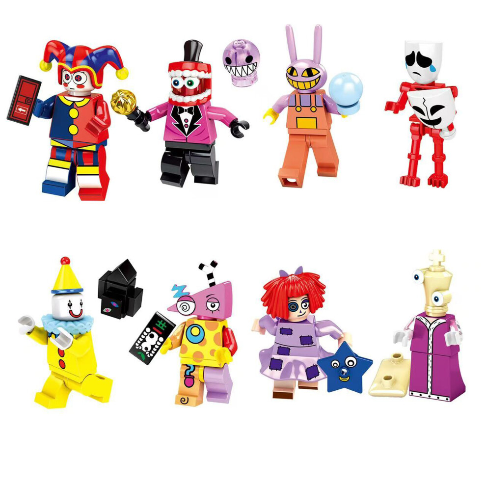 8PCS The Amazing Digital Circus Figures Building Blocks Toys Kids Gifts