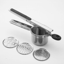 Large 15oz Ricer Masher, Heavy Duty Stainless Steel Potato Masher with Ergonomic Handle Kitchen Gadgets Manual Food Mill