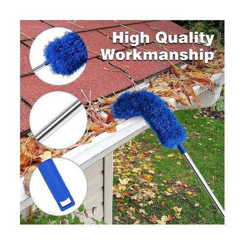 Gutter Cleaning Brush Roofing Tool With Telescopic Extendable Pole 8.2ft Guard Cleaner Tool Easy Re 2