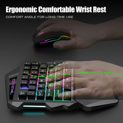One Hand Mechanical Wireless Gaming Keyboard Rgb Backlit Portable Mini Keyboard Game Controller For 1