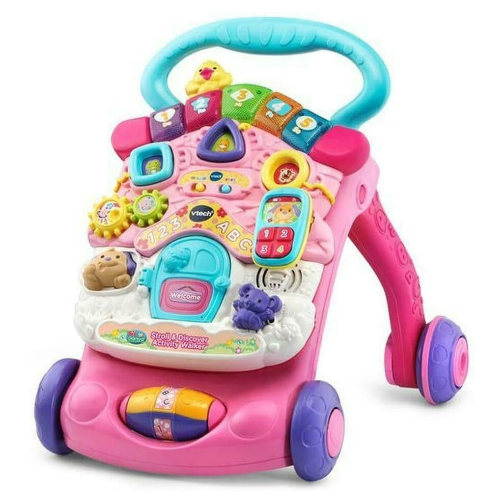 VTech First Steps Baby Walker Push Along Walker Baby Toy with Shapes Sounds Music Phrases Pretend Play More Babies from 6 Months, 1, 2 & 3 Year Olds