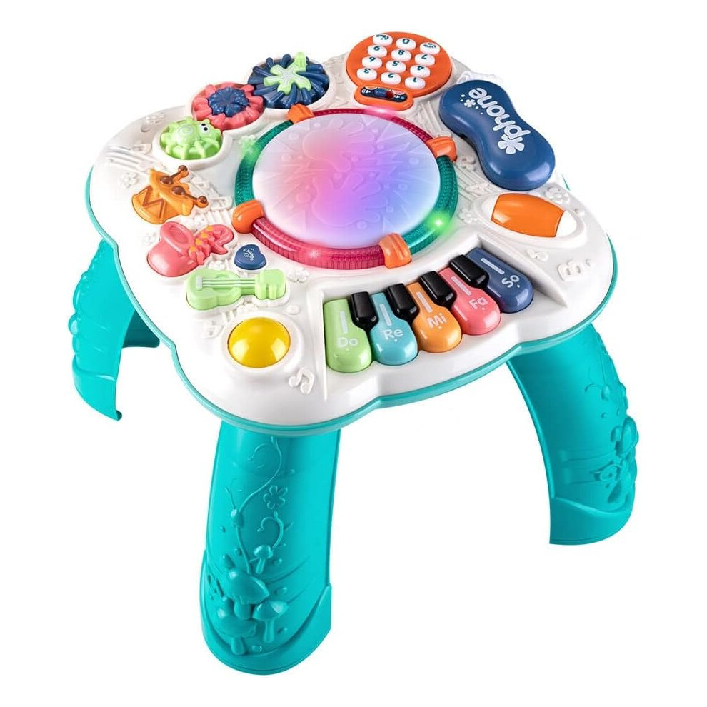 Cemirk Baby Activity Table, Baby Musical Toys 6-12 Months, Activity Center for 1 2 3 Years Old (Size:30 * 30 * 30cm)