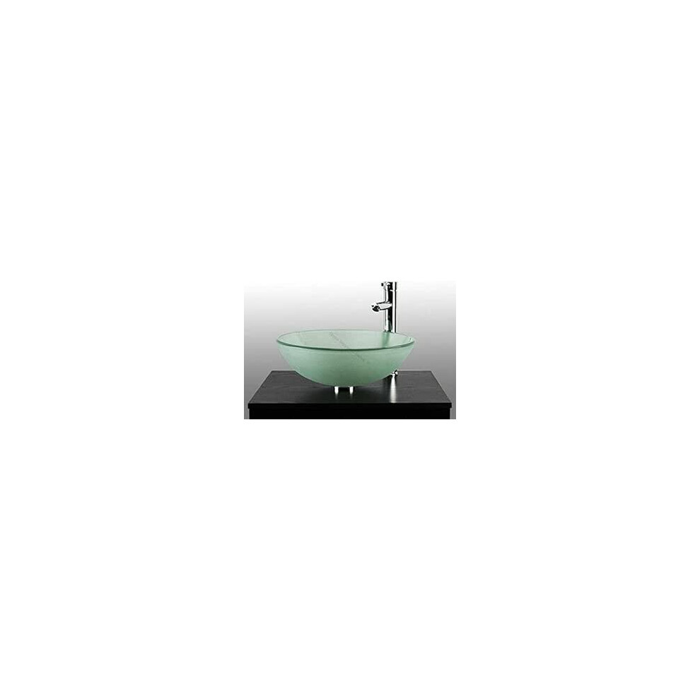 (Blurr Glass) BELOFAY Modern Glass Design Bathroom Counter Top Wash Basin Sink, Glass Bowl Cloakroom Basin for Vanity Cabinet, Toilets and Bathrooms