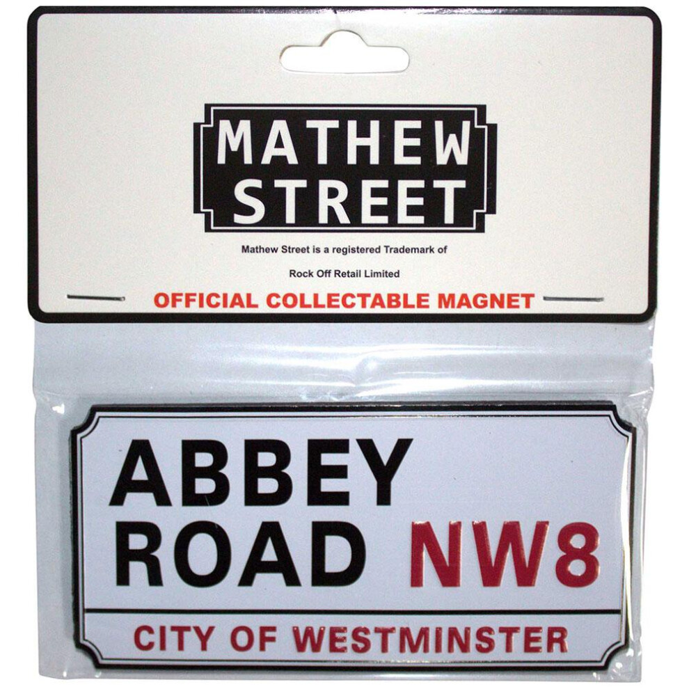 Rock Off Abbey Road NW London Sign Embossed Fridge Magnet