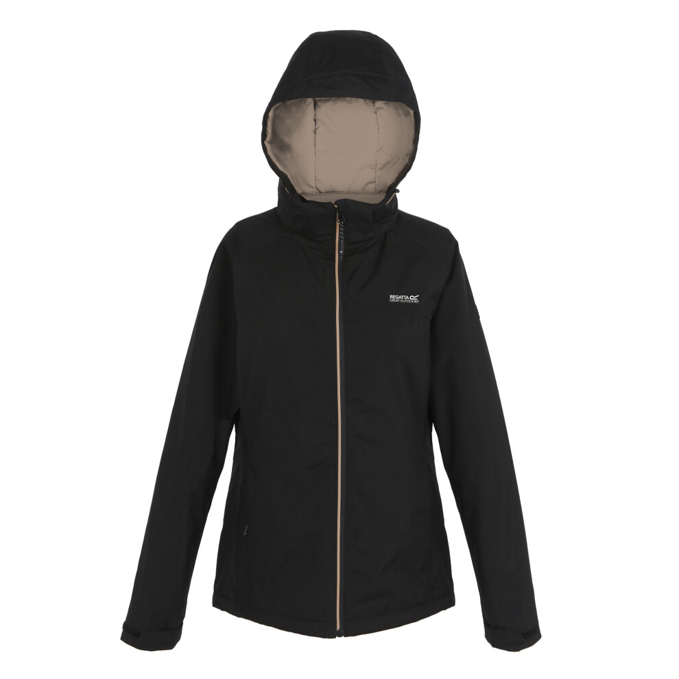 (20 UK, Black/Warm Taupe) Regatta Womens/Ladies Frelton Waterproof Jacket