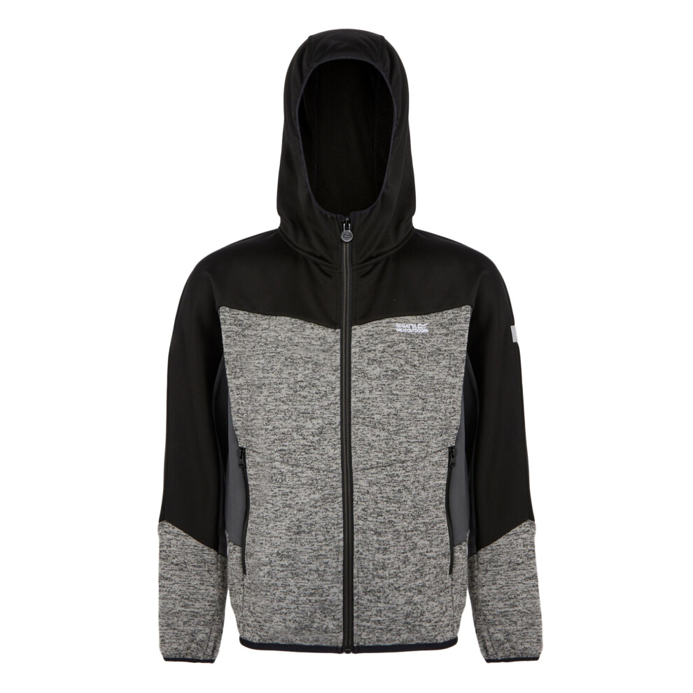 (11-12 Years, Mineral Grey/Black) Regatta Childrens/Kids Dissolver IX Marl Full Zip Fleece Jacket