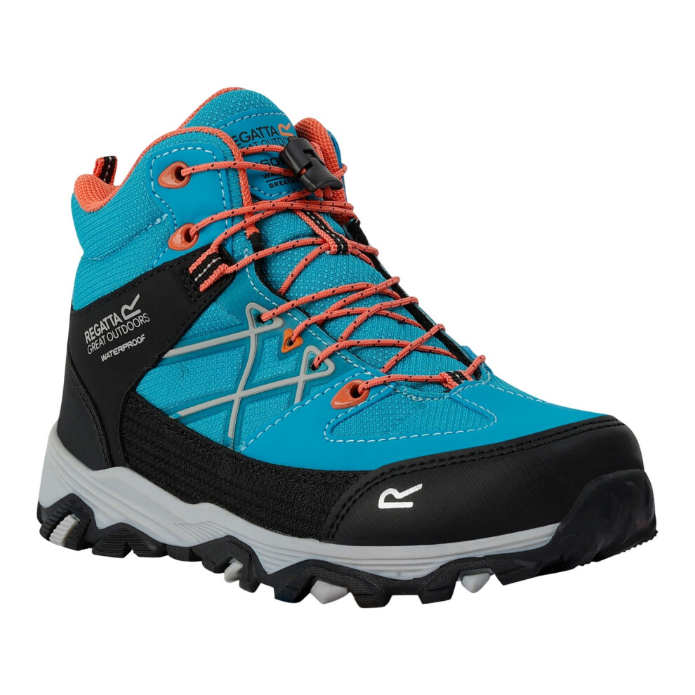 (2.5 UK, Tahitian Teal/Satsuma) Regatta Childrens/Kids Samaris III Walking Boots