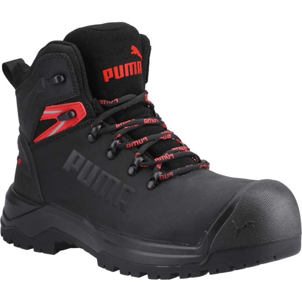 (7 UK, Black/Red) Puma Safety Mens Iron Leather Heavy Duty Safety Boots