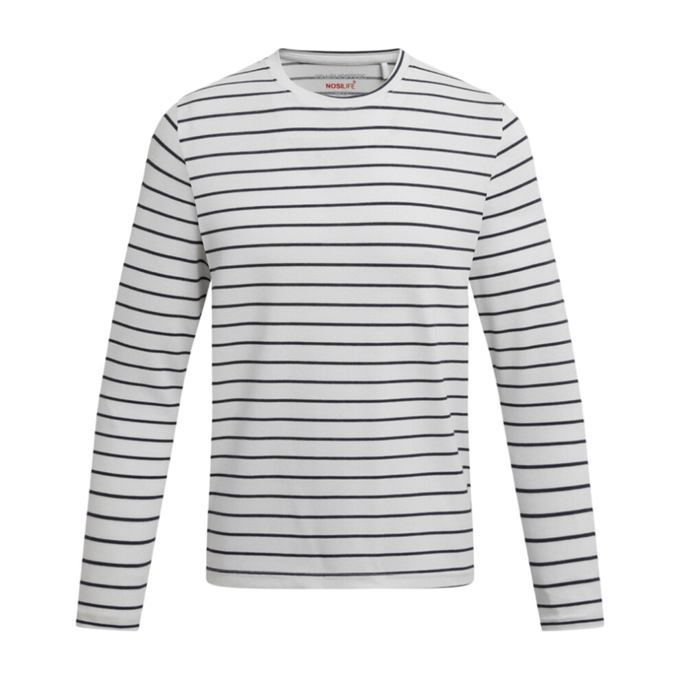 (9-10 Years, White/Blue Navy) Craghoppers Childrens/Kids Cruz Striped Nosilife Long-Sleeved T-Shirt