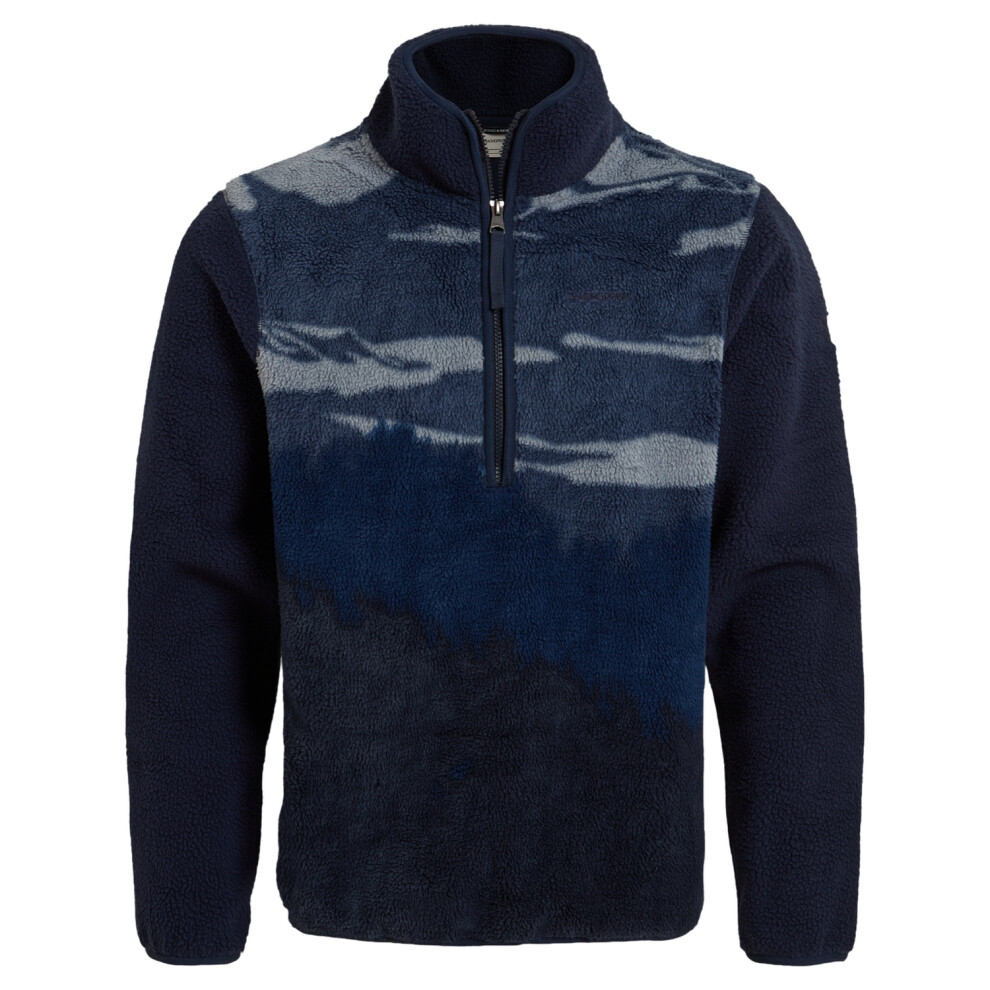 (S, Blue Navy) Craghoppers Mens National Trust Hathers Half Zip Fleece Top