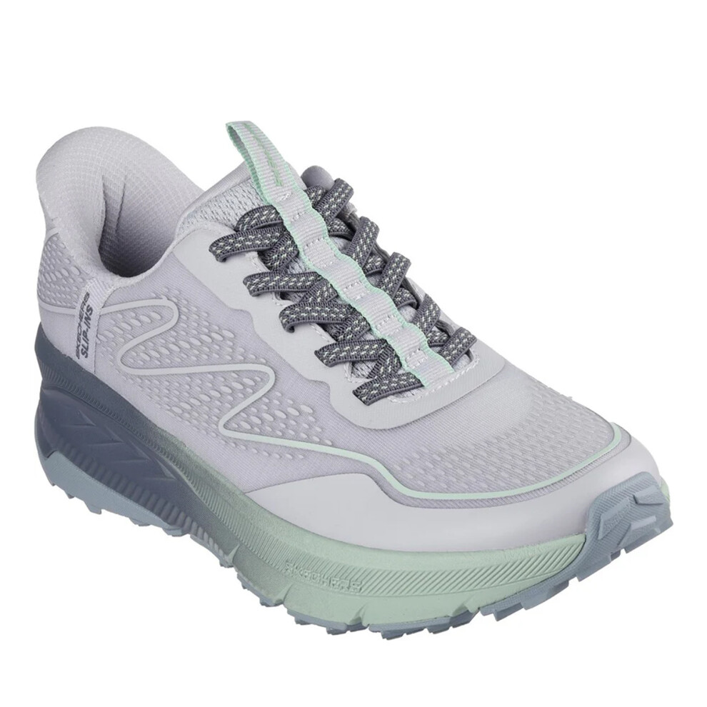 (7 UK, Grey/Green) Skechers Womens/Ladies Switch Back Mist Hiking Shoes