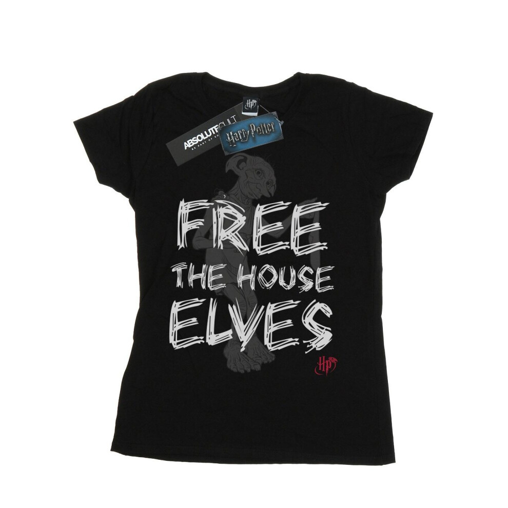 (XXL, Black) Harry Potter Womens/Ladies Dobby Free The House Elves Cotton T-Shirt