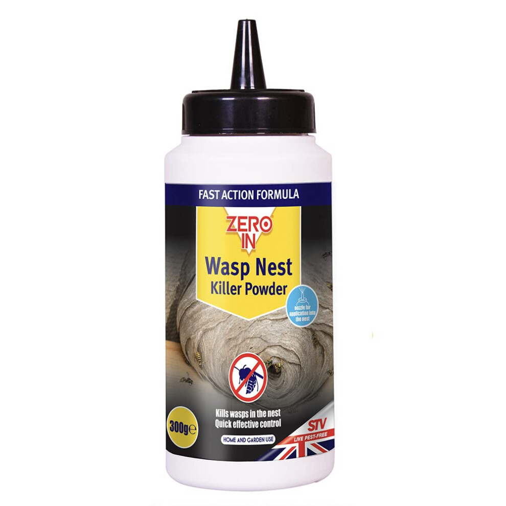 Wasp Nest Killer Powder – 300 g, Puffer Treatment Pack, Controls Wasps and Their Nests in the Home and Garden, Ready-To-Use, Fast Action Formula