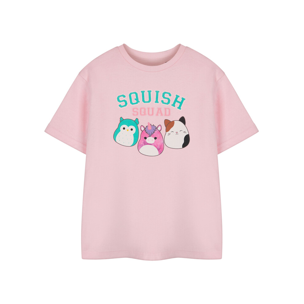 (5-6 Years) Squishmallows Short Sleeved T-Shirt (Girls Pink)