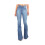 (Blue, XL) (Navy, M) Women's Jeans High Waist Loose Button Down Trousers Casual Flares 1