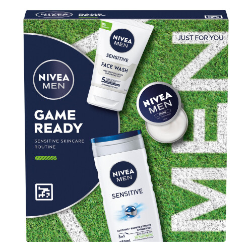 MEN Game Ready Gift Set (3 Products), Men's Skincare Gift Set with Shower Gel, Face Wash, and Moisturising Creme, Perfect as Christmas or Birthday