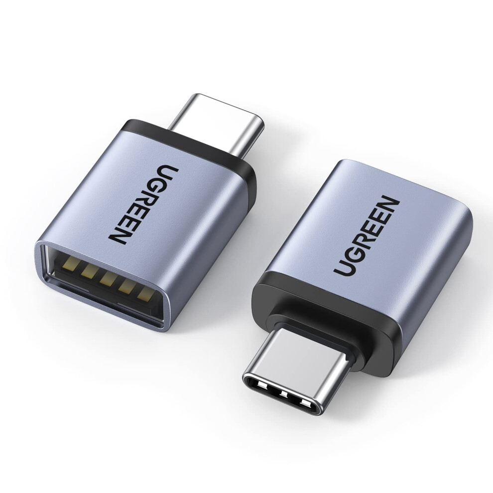 10Gbps USB C to USB Adapter 2 Pack, Aluminum USB C Male to USB 3.2 Female Adaptor Thunderbolt 4/3 OTG Converter Compatible with iPhone15/16, MacBook