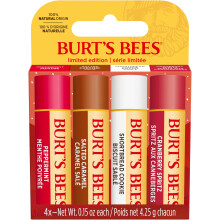 Burt's Bees Lip Balm Gift Set, Shortbread Cookie, Cranberry Spritz, Salted Caramel, Peppermint, Lip Balm Multipack, 4x4.25g