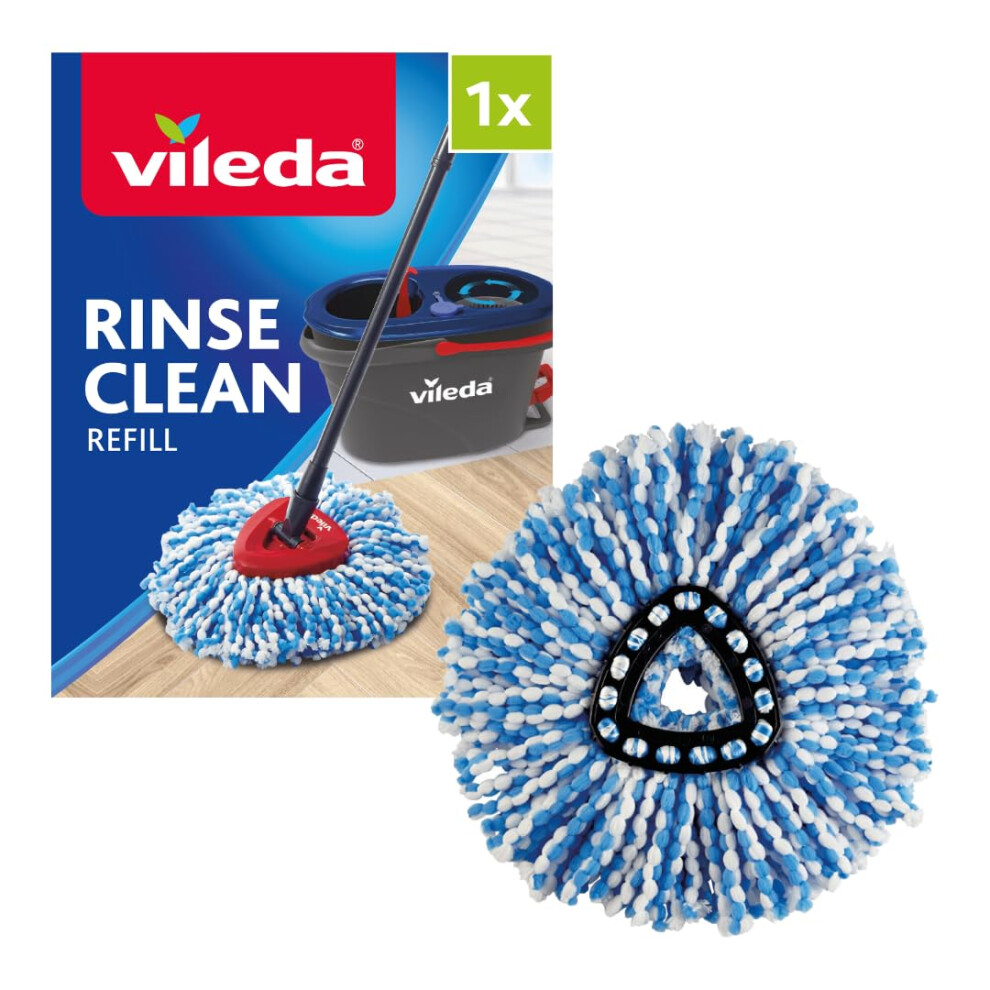 RinseClean Mop Head Replacement, Refill for the Vileda RinseClean, Authentic Vileda mop head, Doesn't fit other Vileda Spin Mops, Microfibre mop