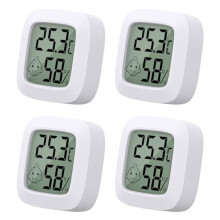 4 Pack Room Thermometer, Indoor Thermometer Hygrometer Digital Humidity Gauge with Temperature Humidity Monitor for House, Office, Greenhouse, Home,