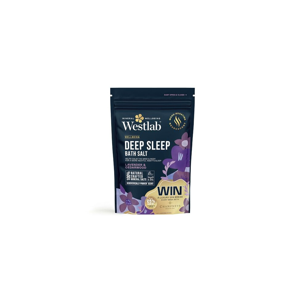 Magnesium Deep Sleep Bath Salts 1kg - Scientifically-Proven to Help Mind & Body Reach Harmony. Mood-Boosting Neuroscent. 100% Natural Organic Lavender