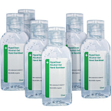 HypaClean Antibacterial Alcohol Hand Gel 50ml Travel Size, Pack 6