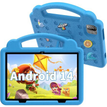 Kids Tablet 10 Inch Android 14,6GB RAM 64GB ROM (1TB TF) with Parental Control, Bluetooth,6000 mAh,Pre-installed Kids Apps,Tablet with Dual Camera
