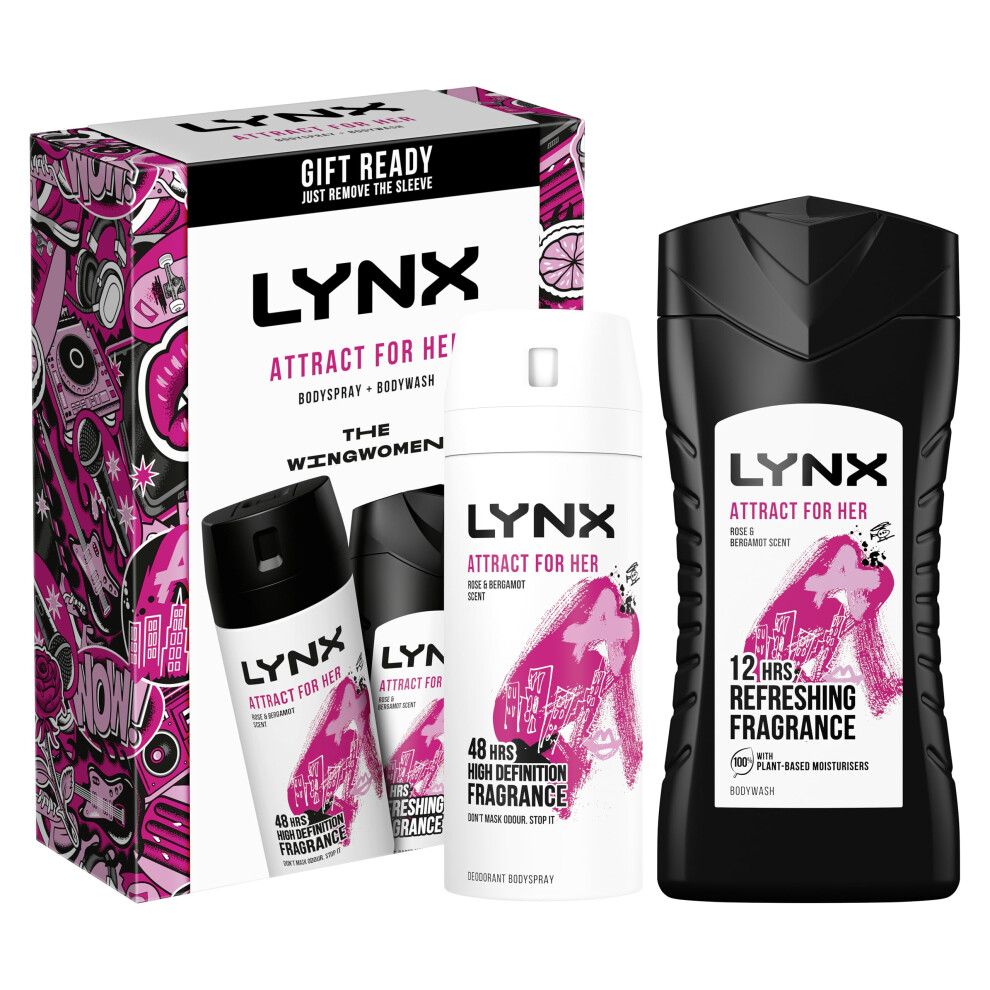 Attract for Her The Wingwomen Duo Deodorant Gift Set Body Wash & Body Spray perfect for her daily routine 2 piece