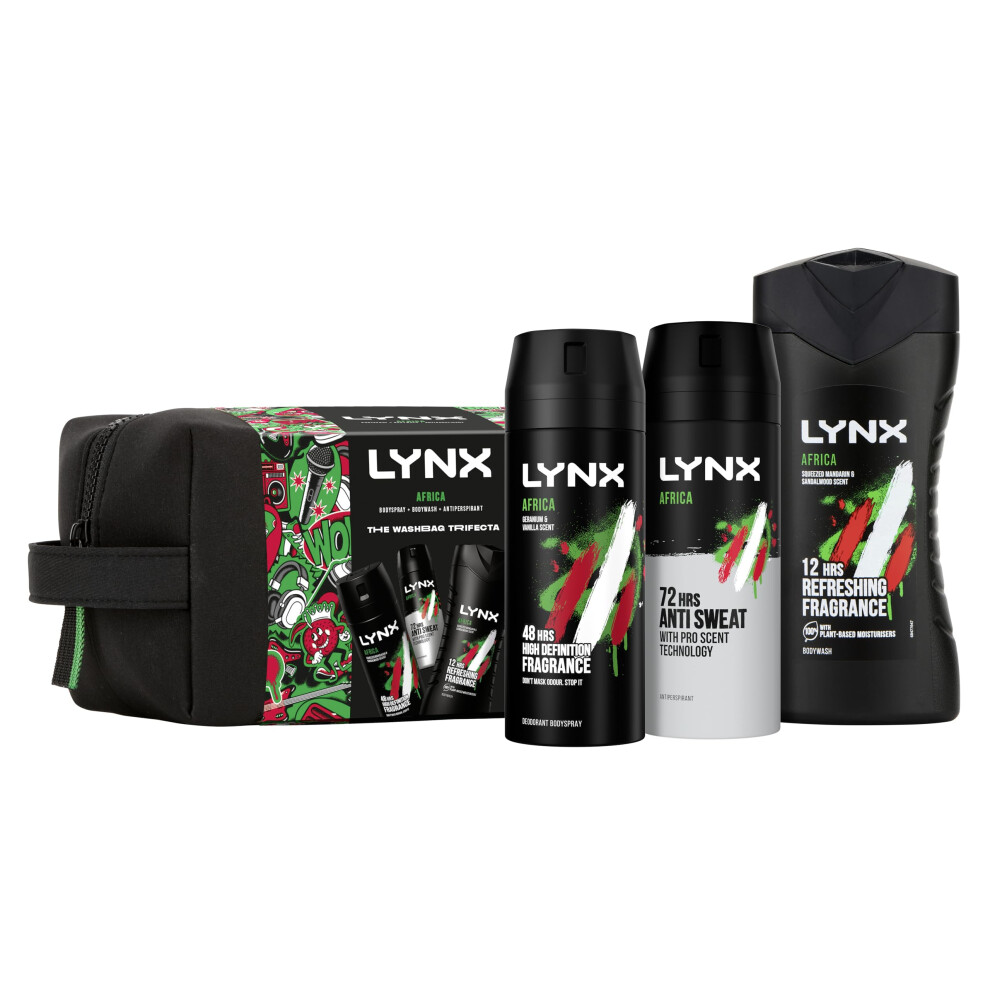 Africa THE TRIFECTA 48H Protection Body Spray 150ml, 12H Refreshing Body Wash 225ml and 72H Protection Anti Perspirant 150ml 3 Pieces Gift Set for Him