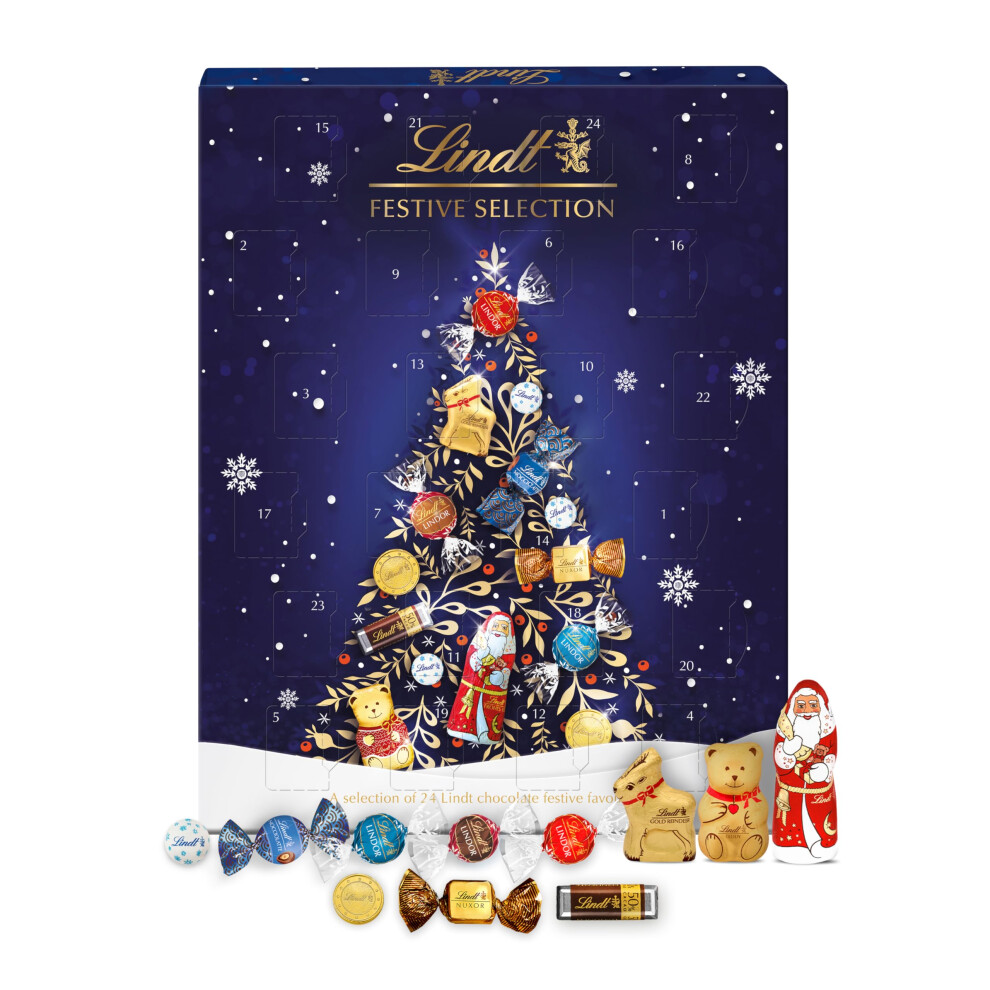 Festive Selection Advent Calendar 2024 | Large 289 g | A Selection of 24 Lindt Chocolate festive favourites for Him and Her | For Adults and Kids