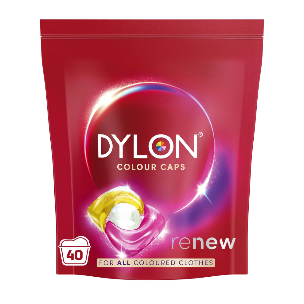 Colour: Colour Caps (40 Wash Loads), Dylon Colour Caps for all Coloured Clothes, Colour Laundry Detergent Pods to Protect Colours, renewing in every