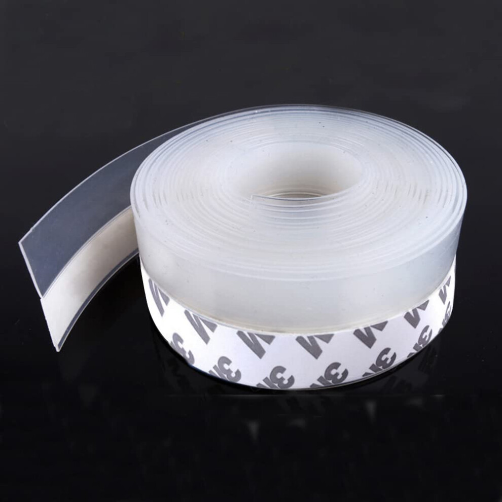 Silicone Seal Door Strip Bottom - 8M/26ft (W: 35MM) Silicone Sealing Sticker Self Adhesive Weather Stripping for Gaps of House, Glass Shower, Window