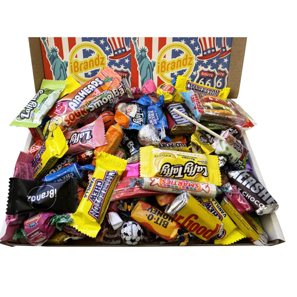 Ibrandz American Sweets Gift Box 100+ American Candy Sweets Hamper American Party Sweets