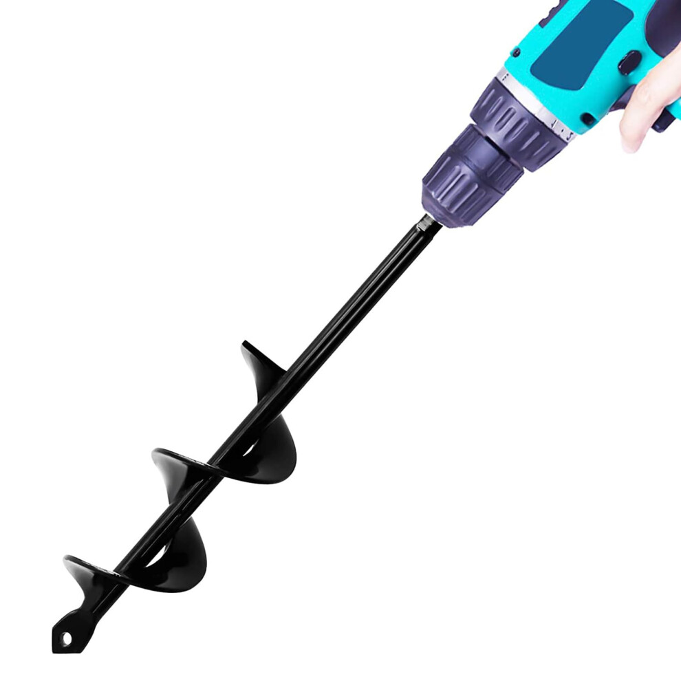 Garden Hole Digger Auger for Planting Bulbs Seedlings,Bulb Planting Auger,Heavy Duty Garden Spiral Auger Drill Bit,Solid Core Shaft Planting